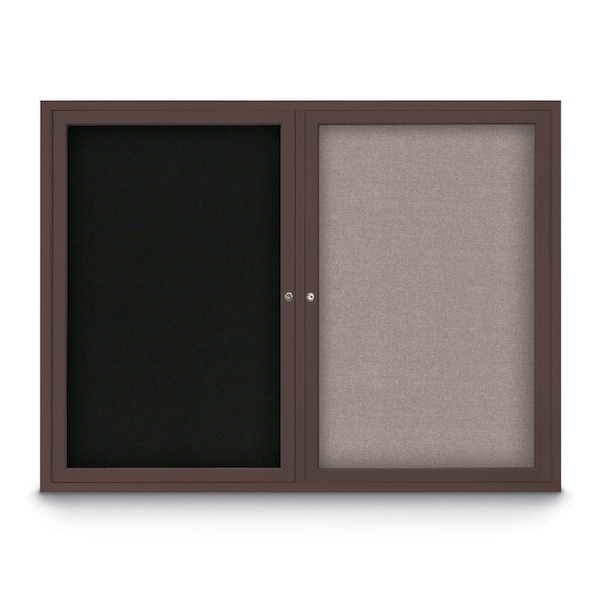 Corkboard, 24"x36", Black/Bronze